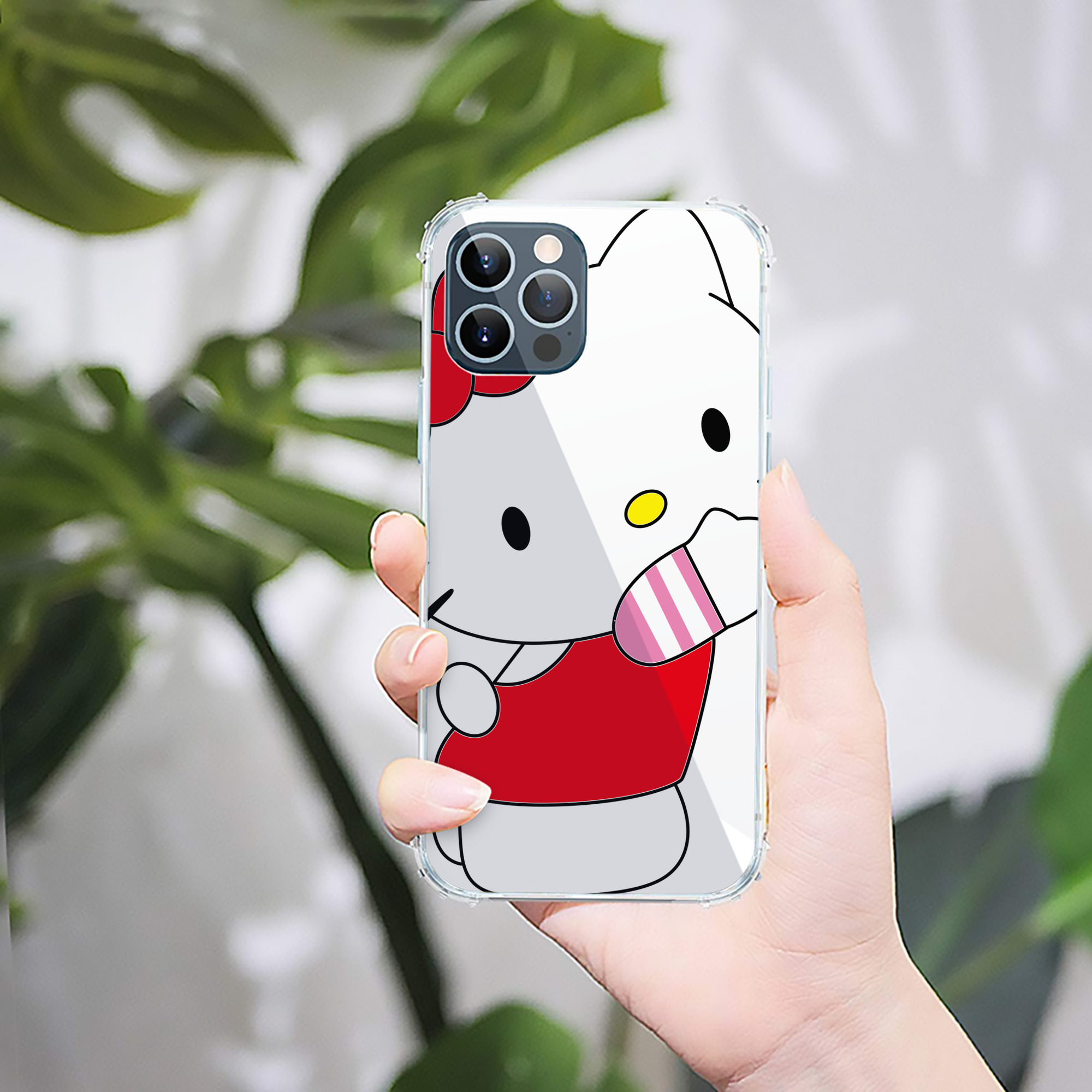 （画像用） Hello Kitty ハローキティ 【iPhone 12シリーズ対応】透明スマホケース（クリアソフトケース）